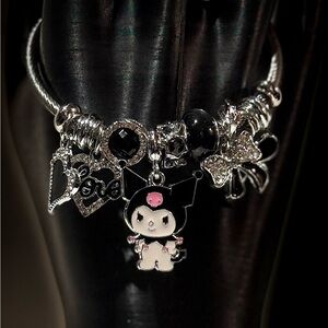 Silver Charm Bracelet with Cute Character